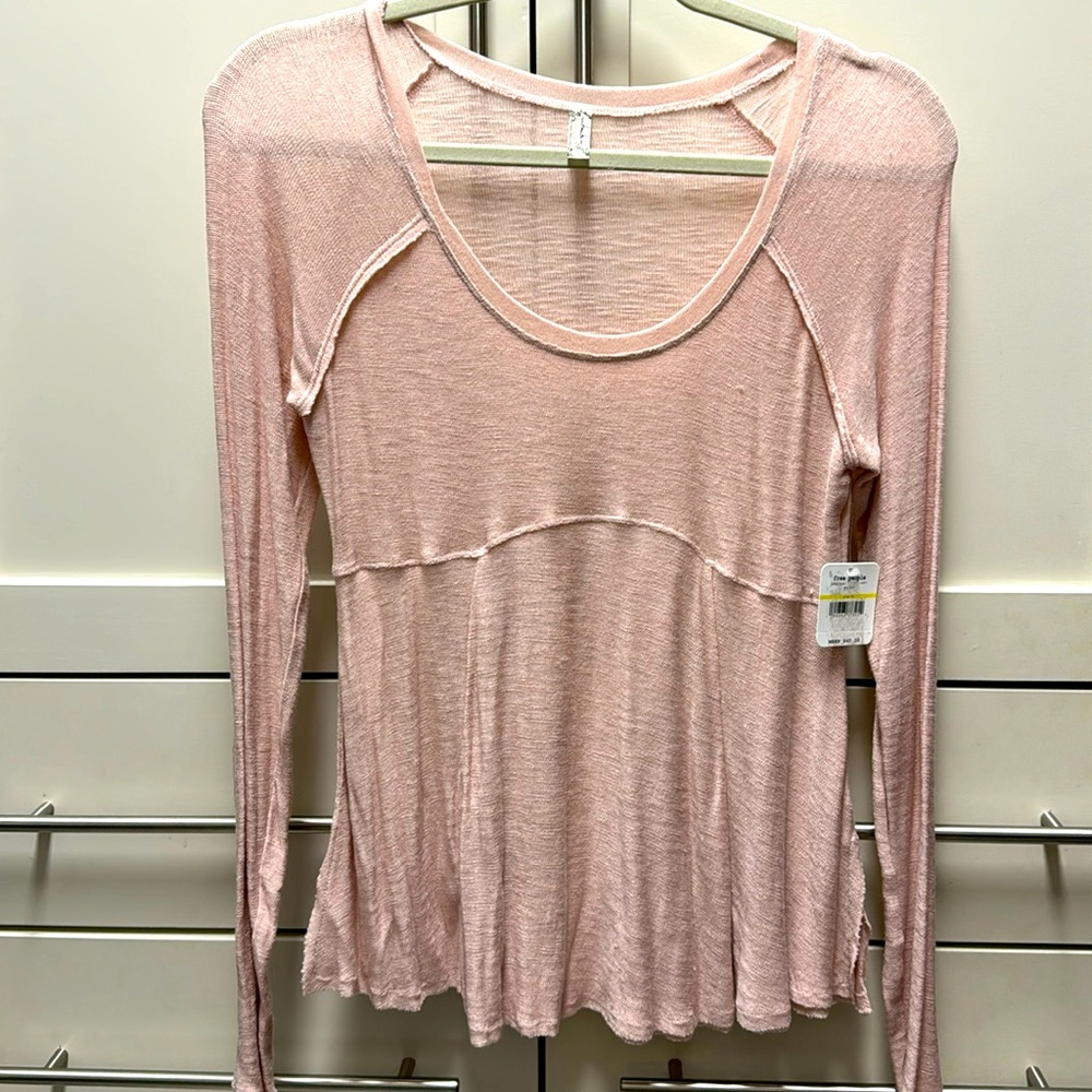 Free People Ballet Pink Long Sleeve Top, medium, New with TagsOffers Accepted!!